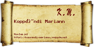 Koppándi Mariann névjegykártya