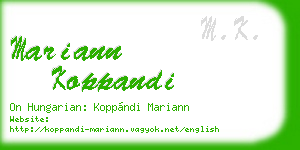 mariann koppandi business card